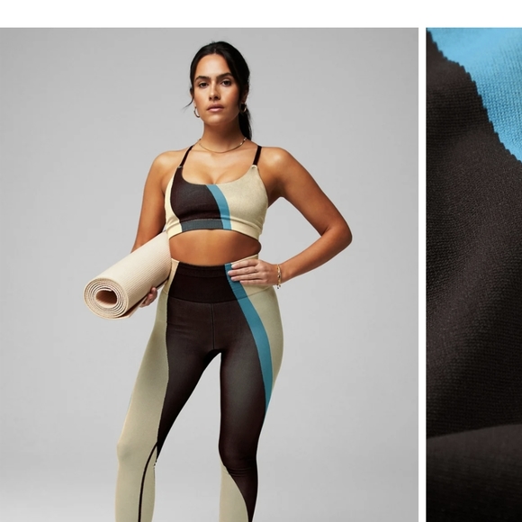 Fabletics Beige and Brown Activewear Set - Picture 1 of 4